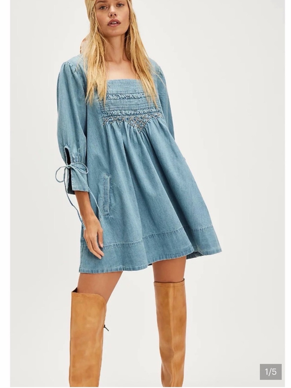 Free People Sonora Denim Mini Dress - Picture 5 of 9